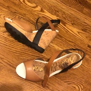 Sam Edelman - brown cork heel wedges